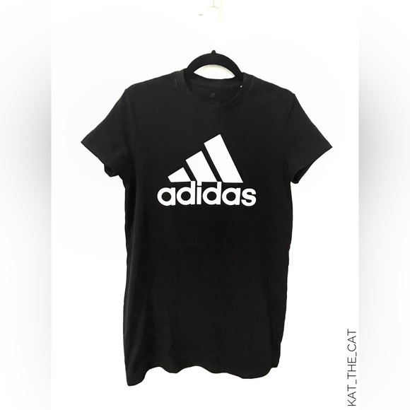 Adidas Womens Black Logo T-shirt Dress in Small - Picture 3 of 14